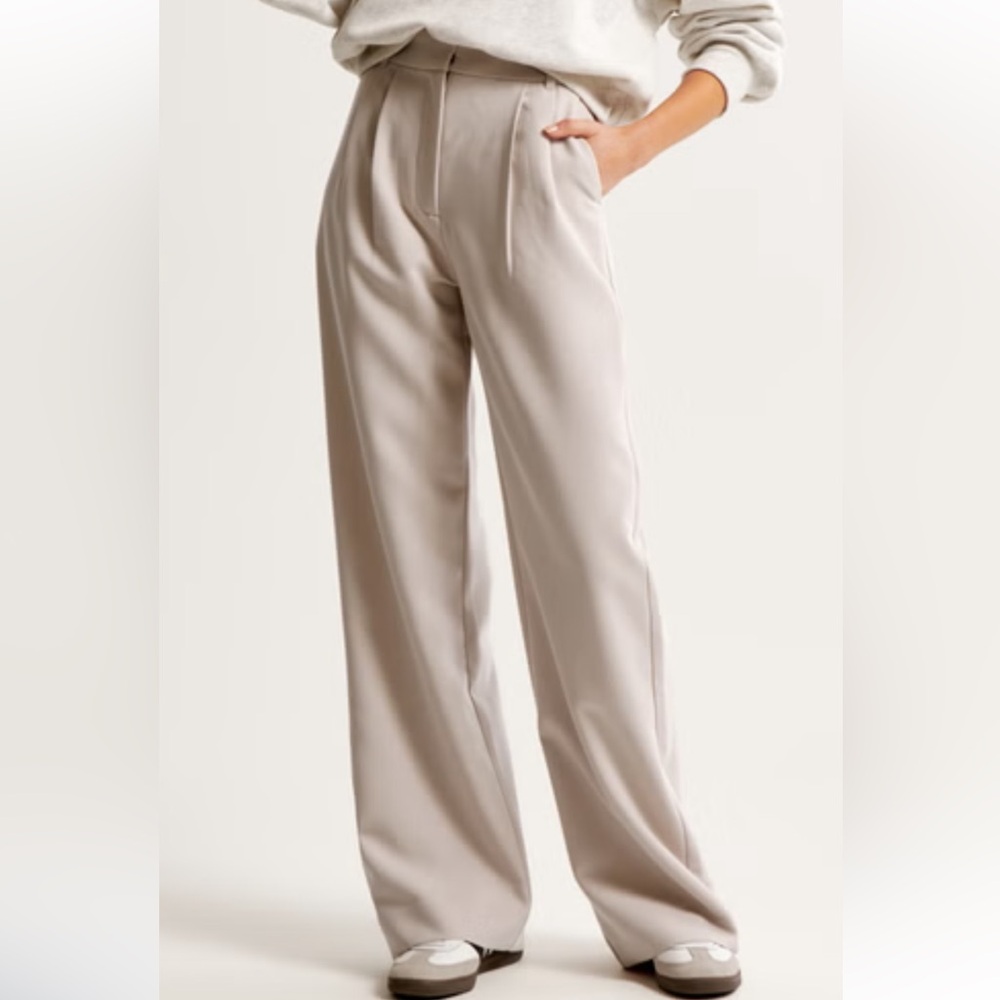 Abercrombie & Fitch Sloane light taupe Wide Leg Pants size 4 NWT